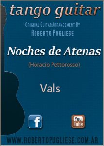 Noches de Atenas tapa del vals criollo para guitarra en un arreglo del maestro argentino Roberto Pugliese